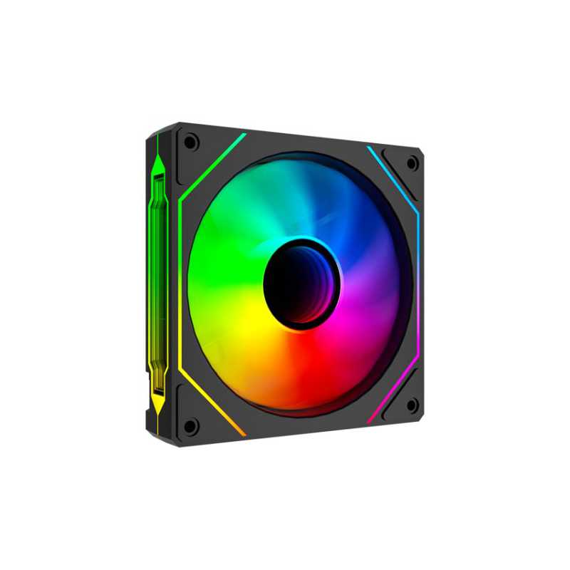Vida Infinity02 Reverse Blade12cm ARGB PWM Case Fan, Hydraulic Bearing, Infinity Mirror Effect on Centre & Sides, 800-1800 RPM, 