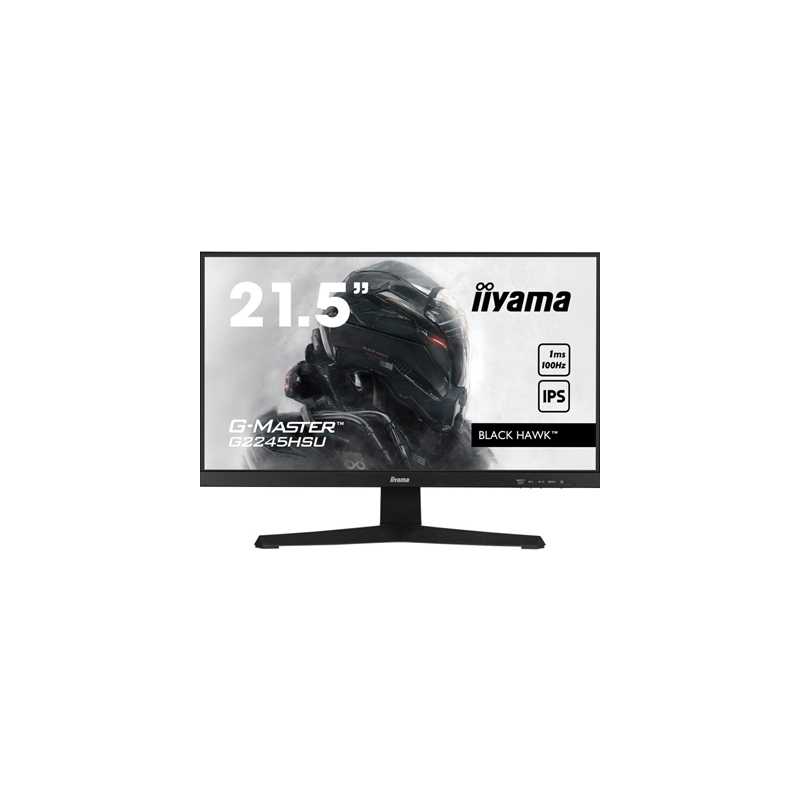iiyama G-MASTER G2245HSU-B2  22 inch IPS Monitor, Full HD, 1ms, HDMI, DisplayPort, USB Hub, Freesync, 100Hz, Speakers, Black, In