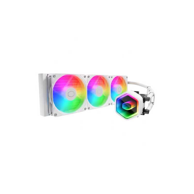 Cooler Master MasterLiquid 360 Core II 360mm ARGB Liquid CPU Cooler, Dual Chamber Pump w/ Infinity Mirror, White