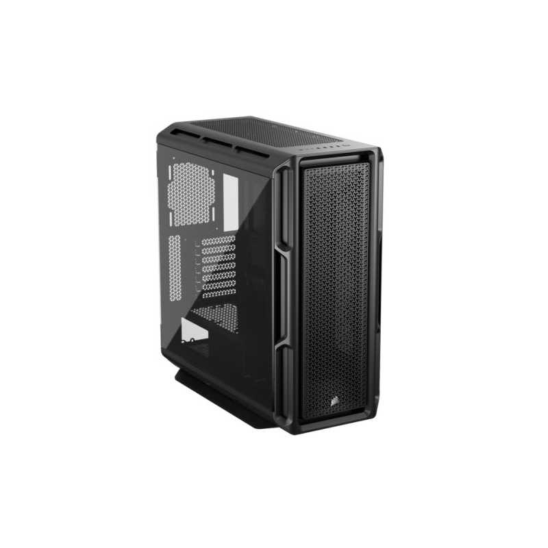 Corsair 5000T Gaming Case w/ Glass Side, E-ATX, No Fans, USB-C, Asus BTF Compatible, Black