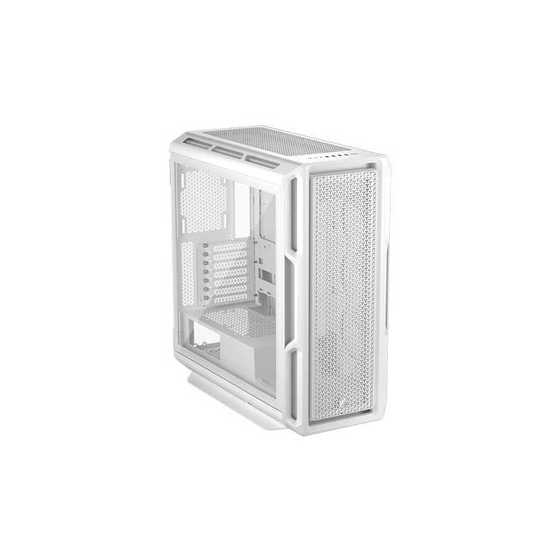 Corsair 5000T Gaming Case w/ Glass Side, E-ATX, No Fans, USB-C, Asus BTF Compatible, White