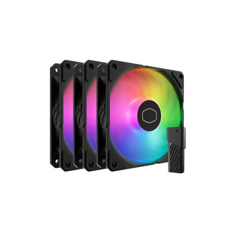Cooler Master SickleFlow Edge 120 ARGB 12cm PWM Case Fans (3 Pack), Up to 2500 RPM, A1 Mini LED Controller included