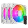 Cooler Master SickleFlow Edge 120 ARGB 12cm PWM Case Fans (3 Pack), Up to 2500 RPM, A1 Mini LED Controller included, White Editi