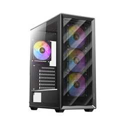 ANTEC AX85 ARGB Case, Black, Mid Tower, 2 x USB 3.0, Tempered Glass Side WIndow Panel, Large Mesh Front Panel for Excellent Cool