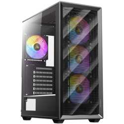ANTEC AX85 ARGB Case, Black, Mid Tower, 2 x USB 3.0, Tempered Glass Side WIndow Panel, Large Mesh Front Panel for Excellent Cool