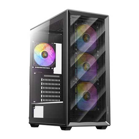 ANTEC AX85 ARGB Case, Black, Mid Tower, 2 x USB 3.0, Tempered Glass Side WIndow Panel, Large Mesh Front Panel for Excellent Cool