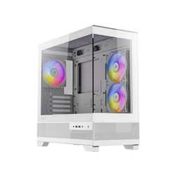 ANTEC CX500M Micro Tower Gaming Case, White, ARGB, 2  x USB 3.0 / 1 x USB Type-C, Tempered Glass Side Panel, Micro-ATX/ITX