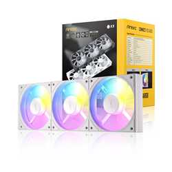 Antec Connect 120 White ARGB 3-Pack 120mm PWM Fans with Daisy Chain Design and Vibration-Absorbing Pads