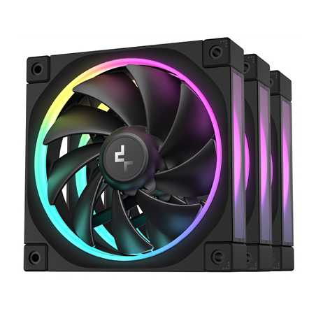 DeepCool FL12 120mm PWM 3 Pack Fan - High Performance, Low Noise, Fluid Dynamic Bearing, 36 ARGB LEDs, 500-2150 RPM, 55 CFM Airf