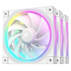 DeepCool FL12 120mm PWM 3 Pack White Fan - High Performance, Low Noise, Fluid Dynamic Bearing, 36 ARGB LEDs, 500-2150 RPM, 55 CF