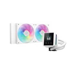 DeepCool Mystique 240 WH ARGB Liquid CPU Cooler with 2.83" TFT LCD Display, 240mm Radiator, Addressable RGB Fans, Hydro Bearing