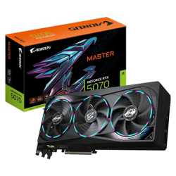 Gigabyte NVIDIA GeForce RTX 5070 AORUS MASTER 12G Graphics Card, 12GB GDDR7, 6144 CUDA Cores, 2715 MHz Core Clock, Triple Fan, R