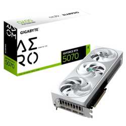 Gigabyte NVIDIA GeForce RTX 5070 AERO OC 12G Graphics Card, 12GB GDDR7, 6144 CUDA Cores, 2625 MHz Core Clock, Triple Fan, White,