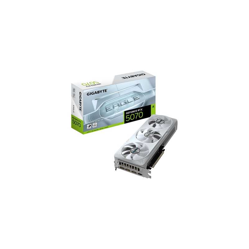 Gigabyte NVIDIA GeForce RTX 5070 EAGLE OC ICE SFF 12G Graphics Card, 12GB GDDR7, 6144 CUDA Cores, 2587 MHz Core Clock, Triple Fa