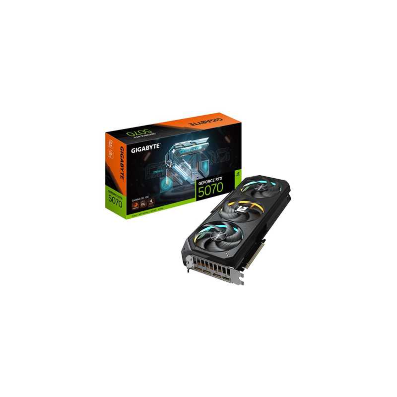 Gigabyte NVIDIA GeForce RTX 5070 GAMING OC 12G Graphics Card, 12GB GDDR7, 6144 CUDA Cores, 2625 MHz Core Clock, Triple Fan, RGB,