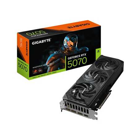 Gigabyte NVIDIA GeForce RTX 5070 WINDFORCE OC SFF 12G Graphics Card, 12GB GDDR7, 6144 CUDA Cores, 2542 MHz Core Clock, Triple Fa