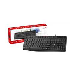 Genius KB-117S Wired AI Copilot Silent Keyboard, USB Plug and Play, 11 Multimedia Function Keys, Full Size UK Layout Design for 