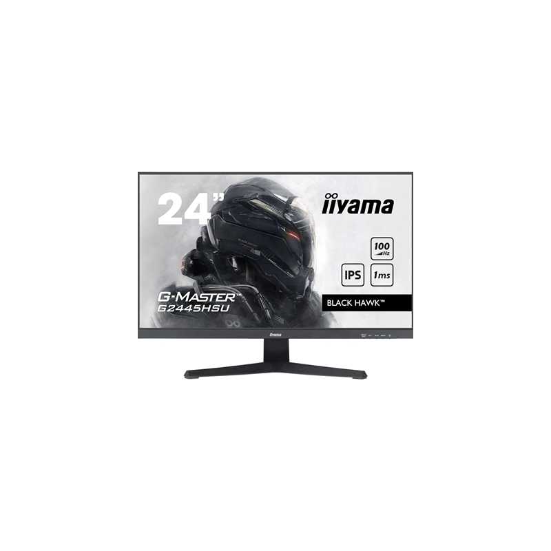 iiyama G-MASTER G2445HSU-B2 24 inch IPS Monitor, Full HD, 1ms, HDMI, DisplayPort, HDCP, USB Hubx2, Freesync, 100Hz, Speakers, Bl