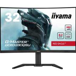 iiyama G-Master GCB3280QSU-B2  Red Eagle 32 Inch Curved Gaming Monitor, Black, 2560x1440, 0.2ms, 180hz, FreeSync, HDMI, Display 
