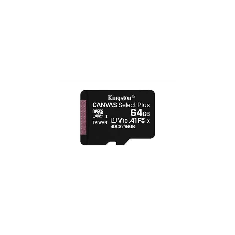 Kingston Canvas Select Plus SDCS2/64GBSP 64GB Micro SD UHS-I (U1) Flash Card, NO Adapter