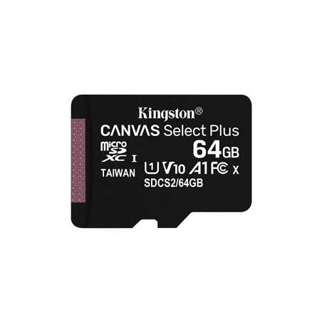 Kingston Canvas Select Plus SDCS2/64GBSP 64GB Micro SD UHS-I (U1) Flash Card, NO Adapter