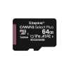 Kingston Canvas Select Plus SDCS2/64GBSP 64GB Micro SD UHS-I (U1) Flash Card, NO Adapter