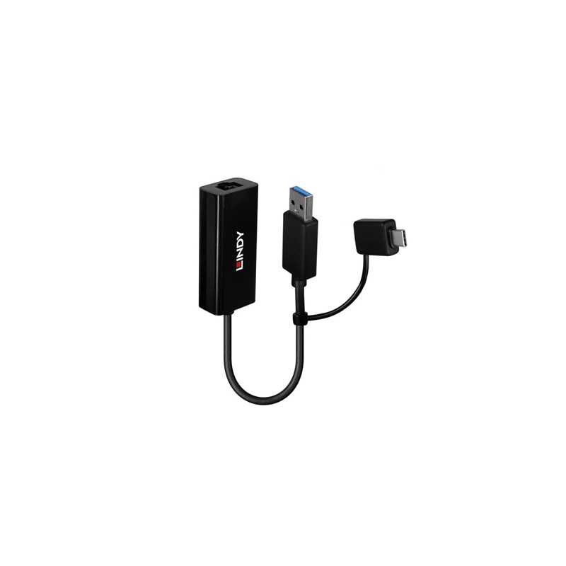 Lindy USB 3.2 Gen 1 Gigabit Ethernet Converter, Bus-Powered, No External Power Supply Required