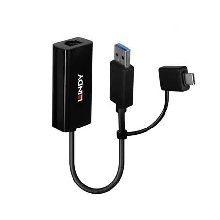 Lindy USB 3.2 Gen 1 Gigabit Ethernet Converter, Bus-Powered, No External Power Supply Required