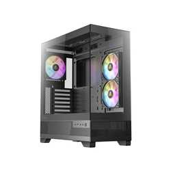 ANTEC CX700 Mid Tower Gaming Case, Black, 270 Full-View Tempered Glass, 3 x 120 mm ARGB PWM Fans, 1 x USB 3.0 / 1 x USB Type-C, 