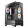 ANTEC CX700 Mid Tower Gaming Case, Black, 270 Full-View Tempered Glass, 3 x 120 mm ARGB PWM Fans, 1 x USB 3.0 / 1 x USB Type-C, 