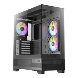 ANTEC CX700 Mid Tower Gaming Case, Black, 270 Full-View Tempered Glass, 3 x 120 mm ARGB PWM Fans, 1 x USB 3.0 / 1 x USB Type-C, 