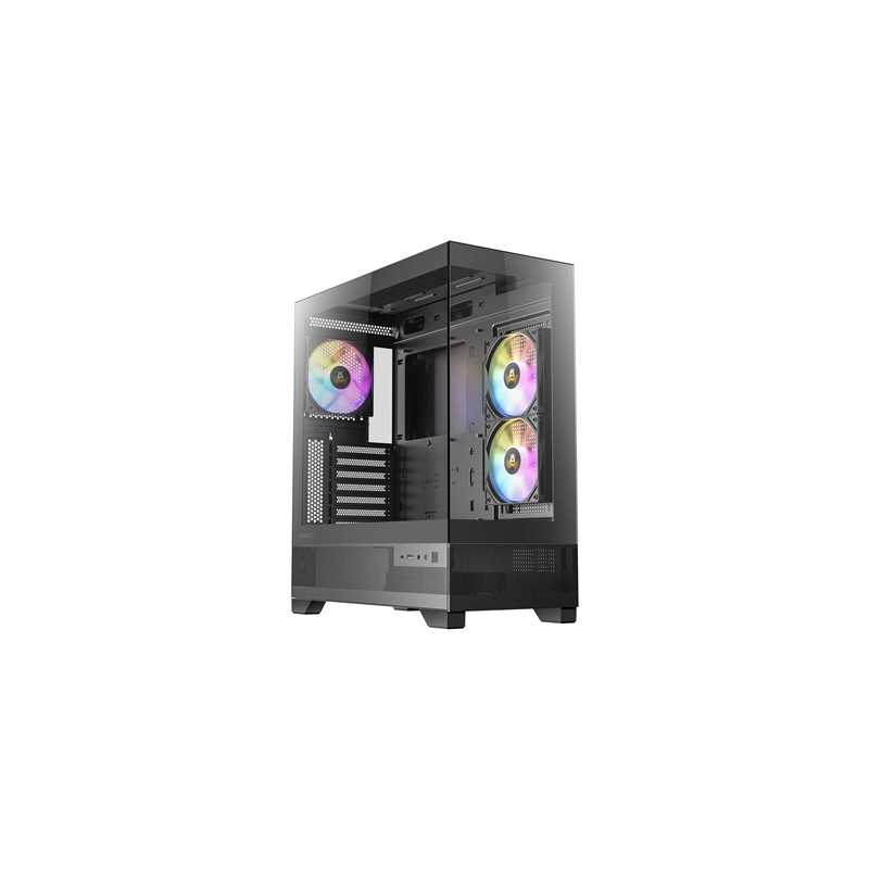 ANTEC CX700 Mid Tower Gaming Case, Black, 270 Full-View Tempered Glass, 3 x 120 mm ARGB PWM Fans, 1 x USB 3.0 / 1 x USB Type-C, 