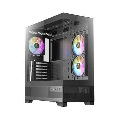 ANTEC CX700 Mid Tower Gaming Case, Black, 270 Full-View Tempered Glass, 3 x 120 mm ARGB PWM Fans, 1 x USB 3.0 / 1 x USB Type-C, 