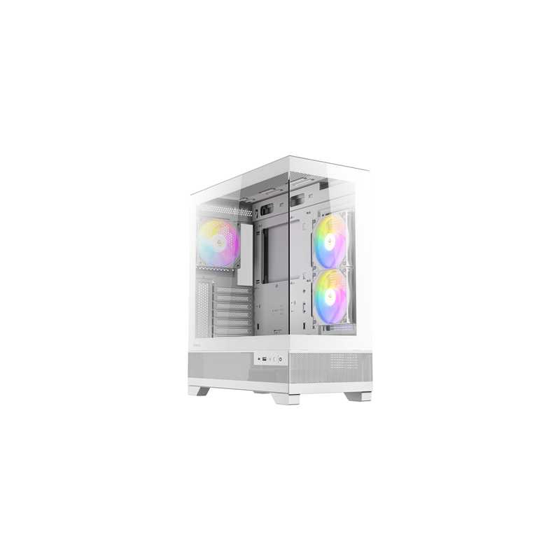 ANTEC CX700 Mid Tower Gaming Case, White, 270 Full-View Tempered Glass, 3 x 120 mm ARGB PWM Fans, 1 x USB 3.0 / 1 x USB Type-C, 