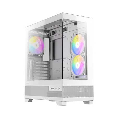 ANTEC CX700 Mid Tower Gaming Case, White, 270 Full-View Tempered Glass, 3 x 120 mm ARGB PWM Fans, 1 x USB 3.0 / 1 x USB Type-C, 