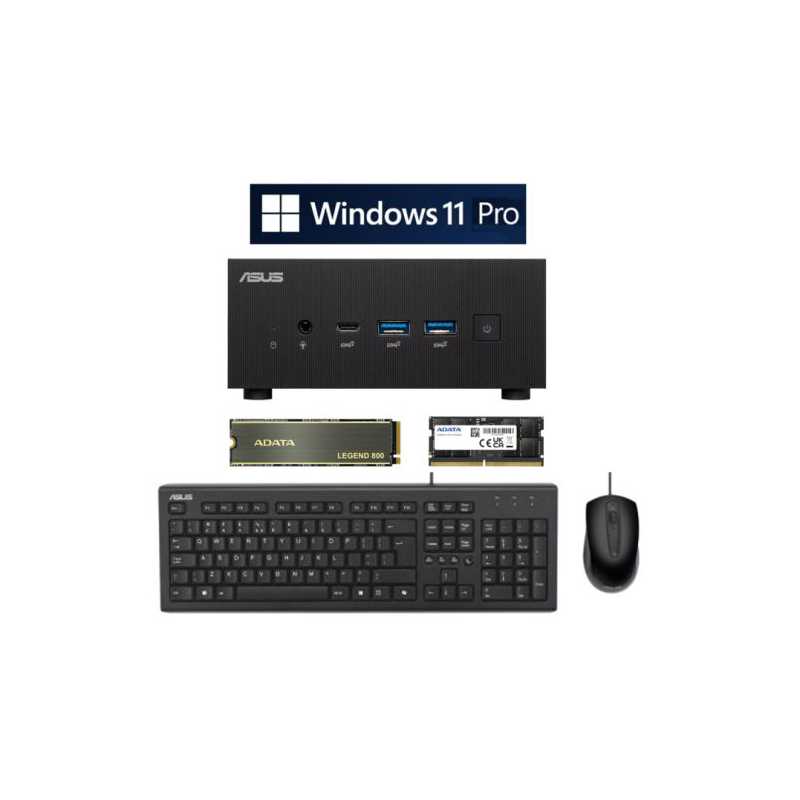 *BUNDLE* Asus Mini PC PN64, i3-1220P, 500GB Gen4 SSD, 16GB DDR5, Asus U2000 KB & Mouse, Windows 11 Pro - Boxed Separately