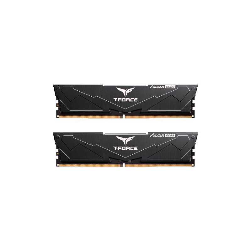 Team T-Force Vulcan 64GB Kit (2 x 32GB), DDR5, 6400MHz (PC5-51200), CL34, ECC, AMD EXPO & Intel XMP 3.0, PMIC, DIMM Memory, Blac
