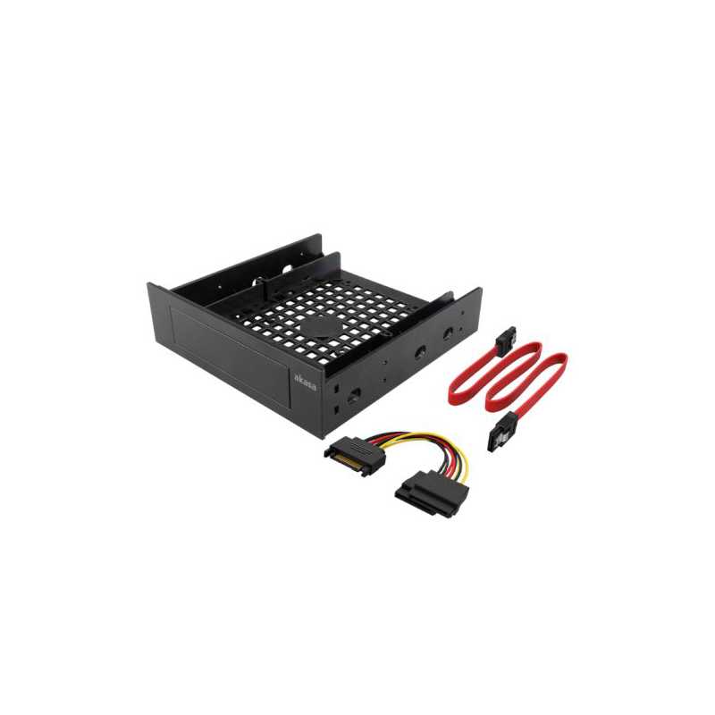 Akasa Internal 3.5"/2.5" Device Adapter with SATA Cables, Frame to Fit 3.5" or 2.5" Device/SSD/HDD into a 5.25" Bay