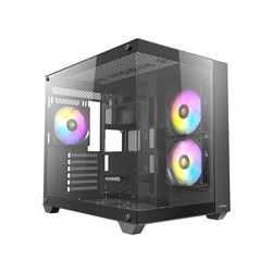 ANTEC CX800 Mid Tower Gaming Case, Black, 270 Full-view tempered glass, 3 x 120mm ARGB reverse fans, 1x USB 2.0 / 1x USB 3.0, AT