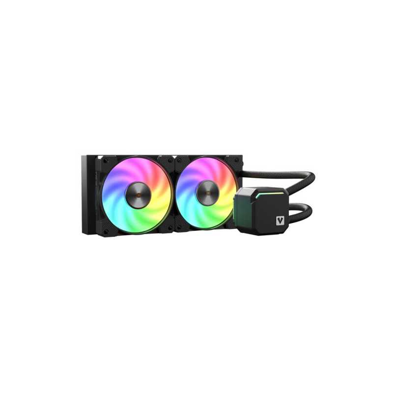 Vida BiFrost 240mm ARGB Liquid CPU Cooler, 2x ARGB PWM Fans, ARGB CPU Block, 250W TDP, Black Vida BiFrost 240mm ARGB Liquid CPU Cooler, 2x ARGB PWM Fans, ARGB CPU Block, 250W TDP, Black