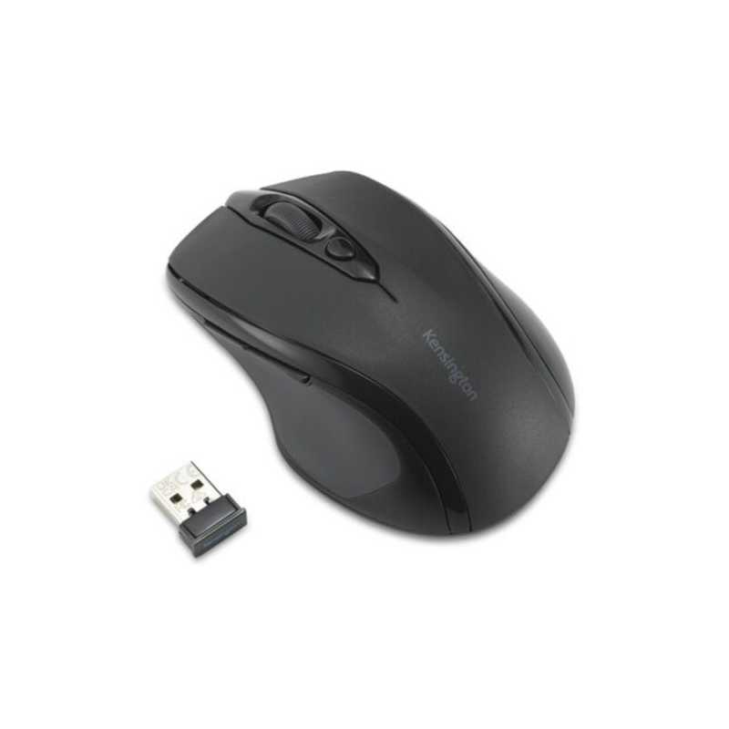 Kensington MY310 EQ Midsize Ergonomic Wireless Mouse,  1600 DPI, 6 Buttons, Browser Buttons, 12 Months Battery, Black