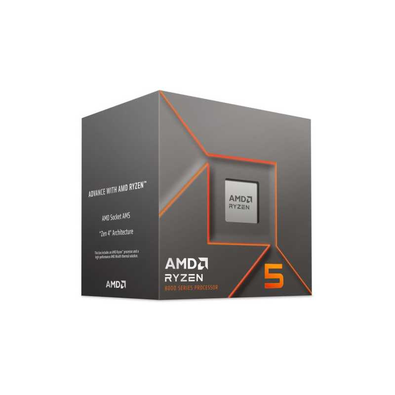 AMD Ryzen 5 8400F with Wraith Stealth Cooler, AM5, Up to 4.7GHz, 6-Core, 65W, 22MB Cache, 4nm, 8th Gen, No Graphics