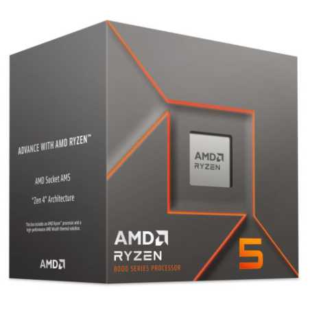 AMD Ryzen 5 8400F with Wraith Stealth Cooler, AM5, Up to 4.7GHz, 6-Core, 65W, 22MB Cache, 4nm, 8th Gen, No Graphics