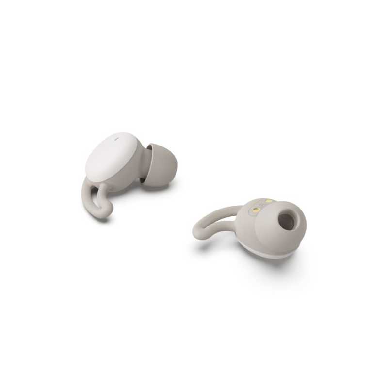 Hama (Spirit Calm) Bluetooth Earbuds with Mic, Ear Hooks, True Wireless, Touch Control, Voice Control, Charging Case, White/Grey