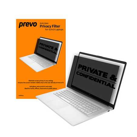 prevo 14-Inch Anti-Glare Laptop Privacy Screen Filter, Anti-Peep, Anti-Static