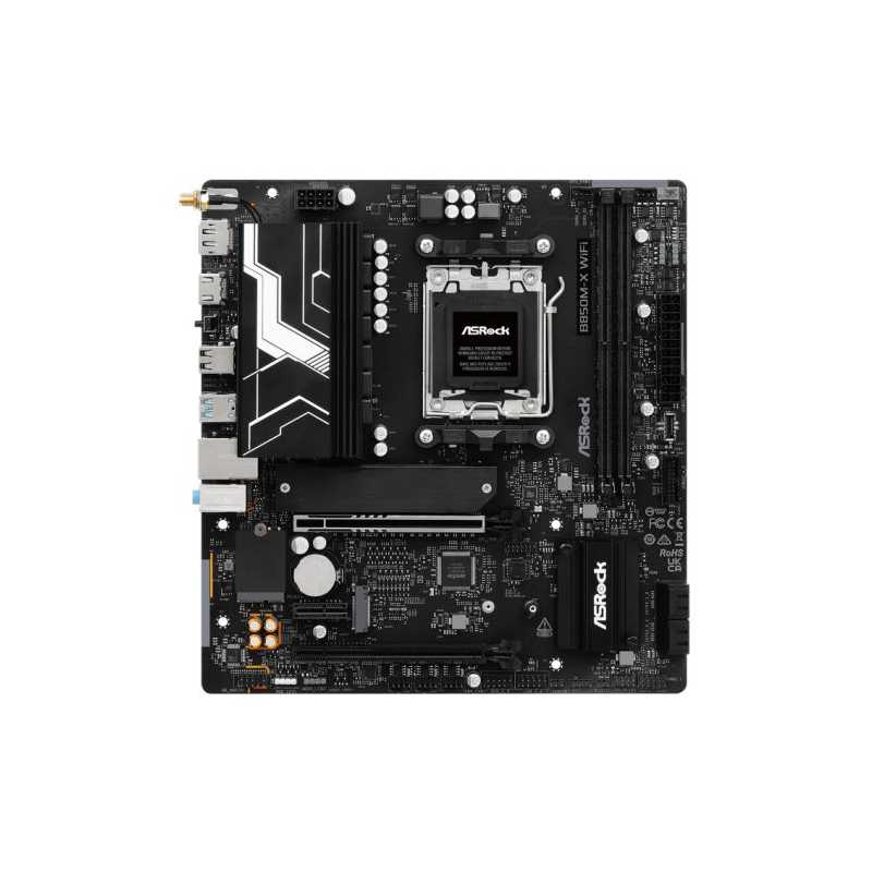 Asrock B850M-X WIFI R2.0, AMD B850, AM5, Micro ATX, 2 DDR5, HDMI, DP, Wi-Fi 6E, 2.5G LAN, 2x M.2