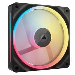 Corsair iCUE LINK LX120-R 12cm PWM Reverse Blade RGB Case Fan, 18 RGB LEDs, Magnetic Dome Bearing, 2400 RPM, Black, Single Fan E