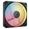 Corsair iCUE LINK LX120-R 12cm PWM Reverse Blade RGB Case Fan, 18 RGB LEDs, Magnetic Dome Bearing, 2400 RPM, Black, Single Fan E