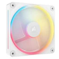 Corsair iCUE LINK LX120-R 12cm PWM Reverse Blade RGB Case Fan, 18 RGB LEDs, Magnetic Dome Bearing, 2400 RPM, White, Single Fan E