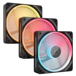 Corsair iCUE LINK LX120-R 12cm PWM Reverse Blade RGB Case Fans (3-Pack), 18 RGB LEDs, Magnetic Dome Bearing, 2400 RPM, iCUE LINK